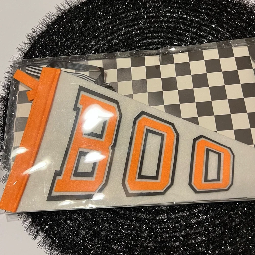 Halloween Boo Felt Pennant Orange and Black - Picture 9 of 12